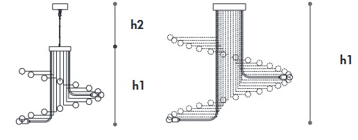 Pendant Lamp Spirale - Incanto Italamp - Dimensions